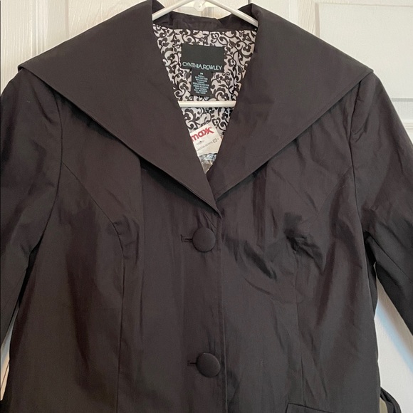 Cynthia Rowley Jackets & Blazers - NWT Cynthia Rowley M Black Belted Trench Coat 3/4 sleeves. Shawl collar, pockets